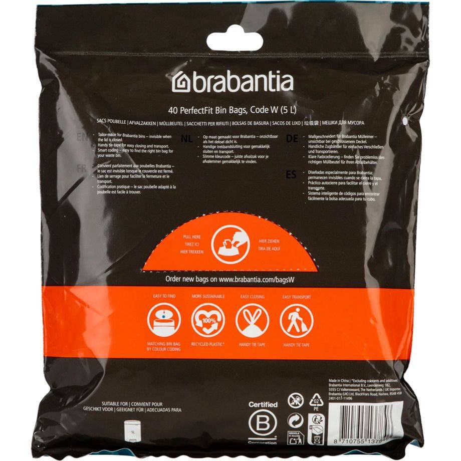 Brabantia PerfectFit afvalzakken NewIcon, code W (5 Liter)-1