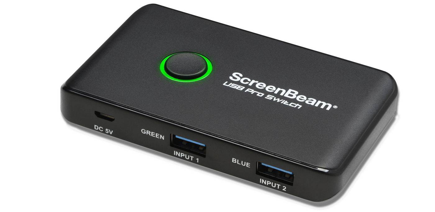 De ScreenBeam USB Pro Switch zorgt voor een effectieve resource-switching tussen de UC-systemen en de ScreenBeam 1100 Pl-2