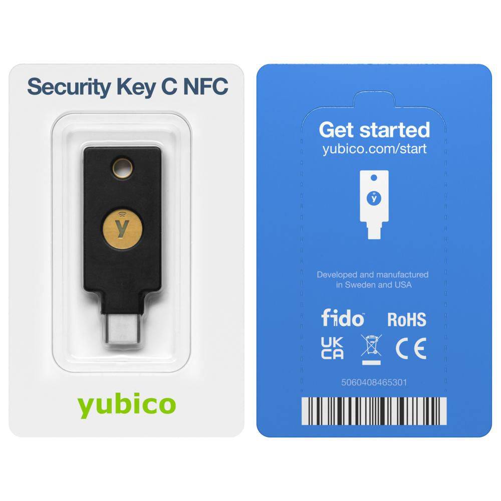 Symboolafbeelding voor Yubico - Beveiligingssleutel C NFC - Zwart - Beveiligingssleutel met tweefactorauthenticatie (2FA), verbinding via USB-C