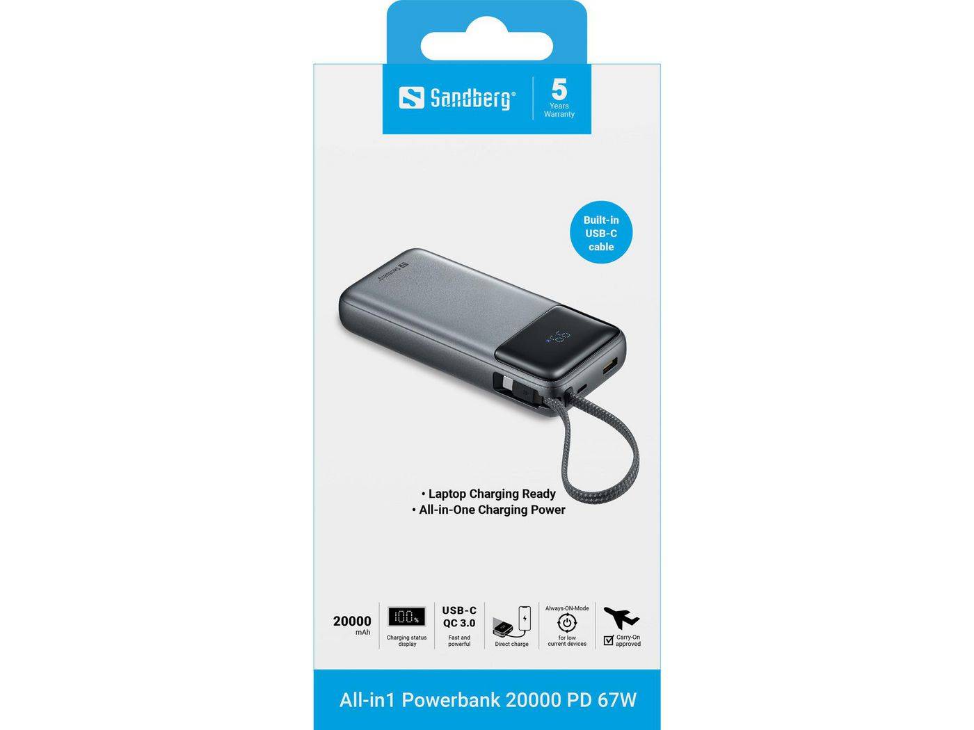 Sandberg All-in1 Powerbank 20000 PD67W is je flexibele partner voor opladen onderweg-6