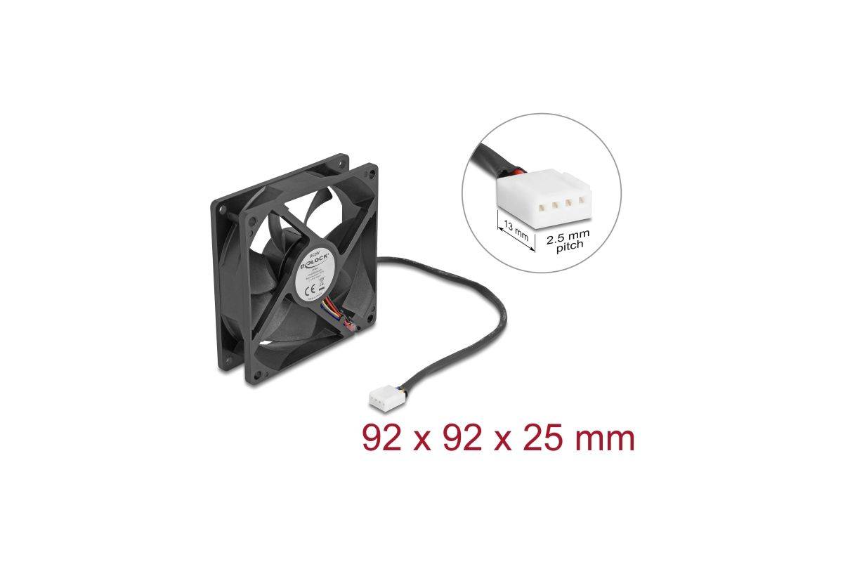Delock Axial Fan 24 V DC, 92 x 92 x 25 mm black-1