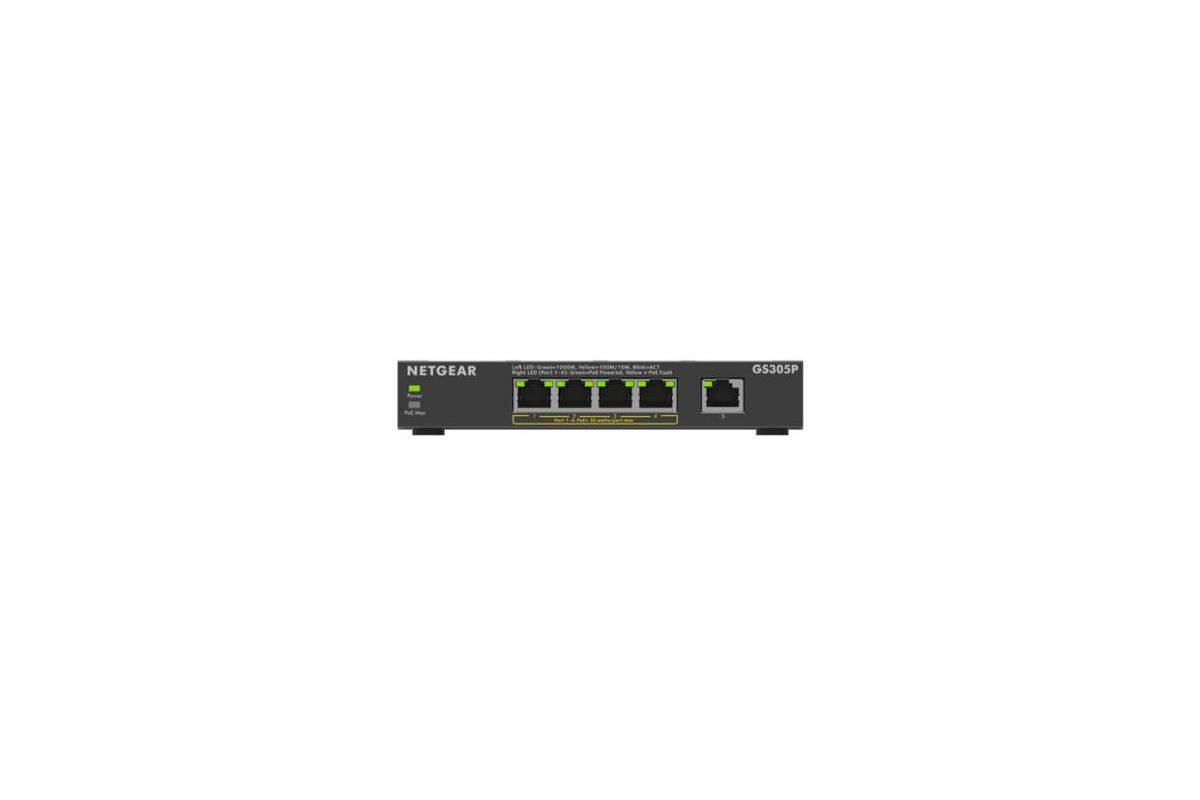 NETGEAR GS305Pv3 Onbeheerde Gigabit Ethernet (10/100/1000) Power over Ethernet (PoE) Zwart-1