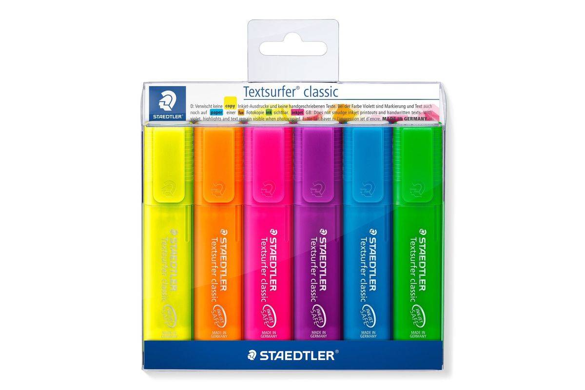 Staedtler 364 P WP6 markeerstift 6 stuk(s) Gevormde punt Meerkleurig-0