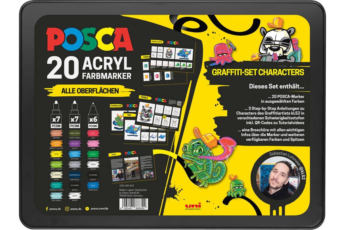 POSCA markeerstift UNI koffer Graffiti 20x-0