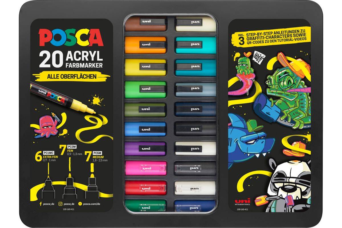 POSCA markeerstift UNI koffer Graffiti 20x-1