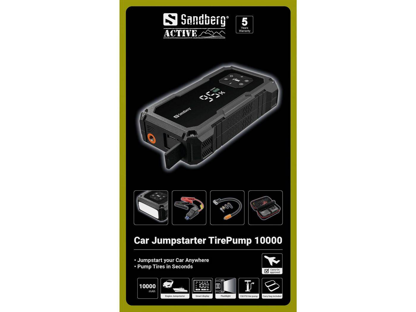 Symboolafbeelding voor Sandberg Car Jumpstarter TirePump 10000mAh is je complete reddingslijn op de weg
