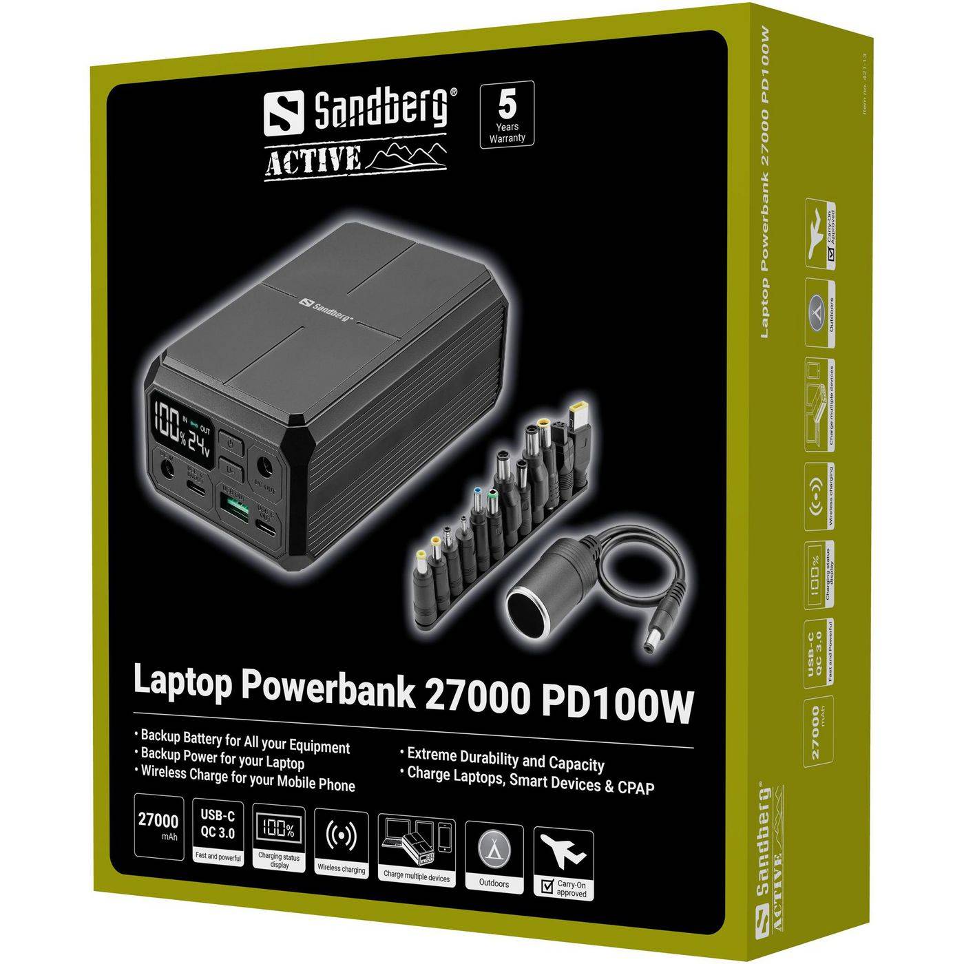 Symboolafbeelding voor Sandberg Powerbank 20000 mAh Connect is een krachtige maar compacte powerbank met een hoge capaciteit