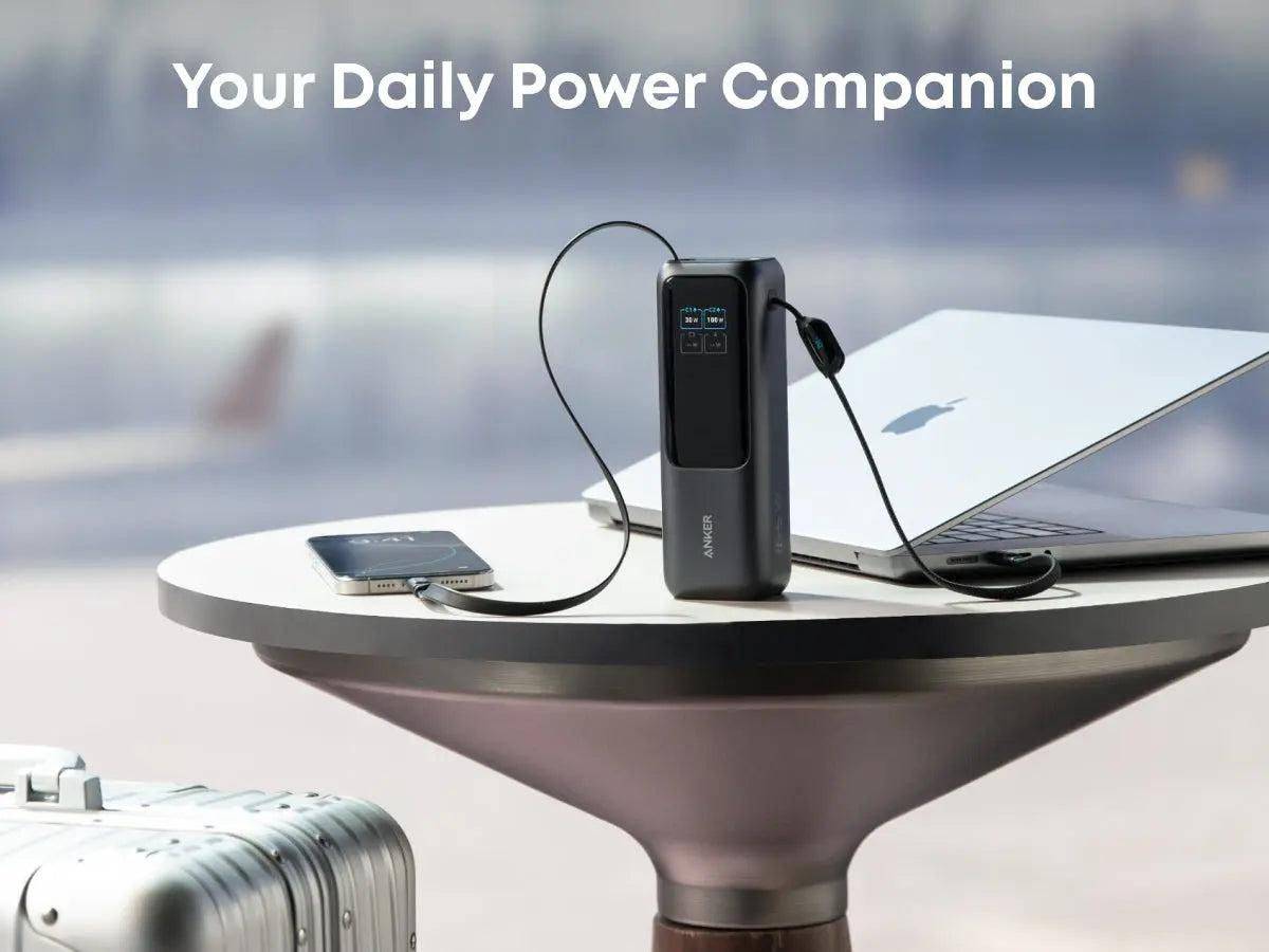 Symboolafbeelding voor Anker laptop powerbank (25 KB, 165 W, praktische en intrekbare kabels)