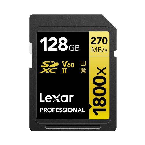 Lexar 128 GB, 270 MB/s lezen, 180 MB/s schrijven, Klasse 10, U3, V60-0