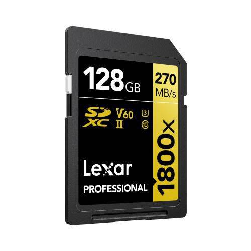 Lexar 128 GB, 270 MB/s lezen, 180 MB/s schrijven, Klasse 10, U3, V60-1