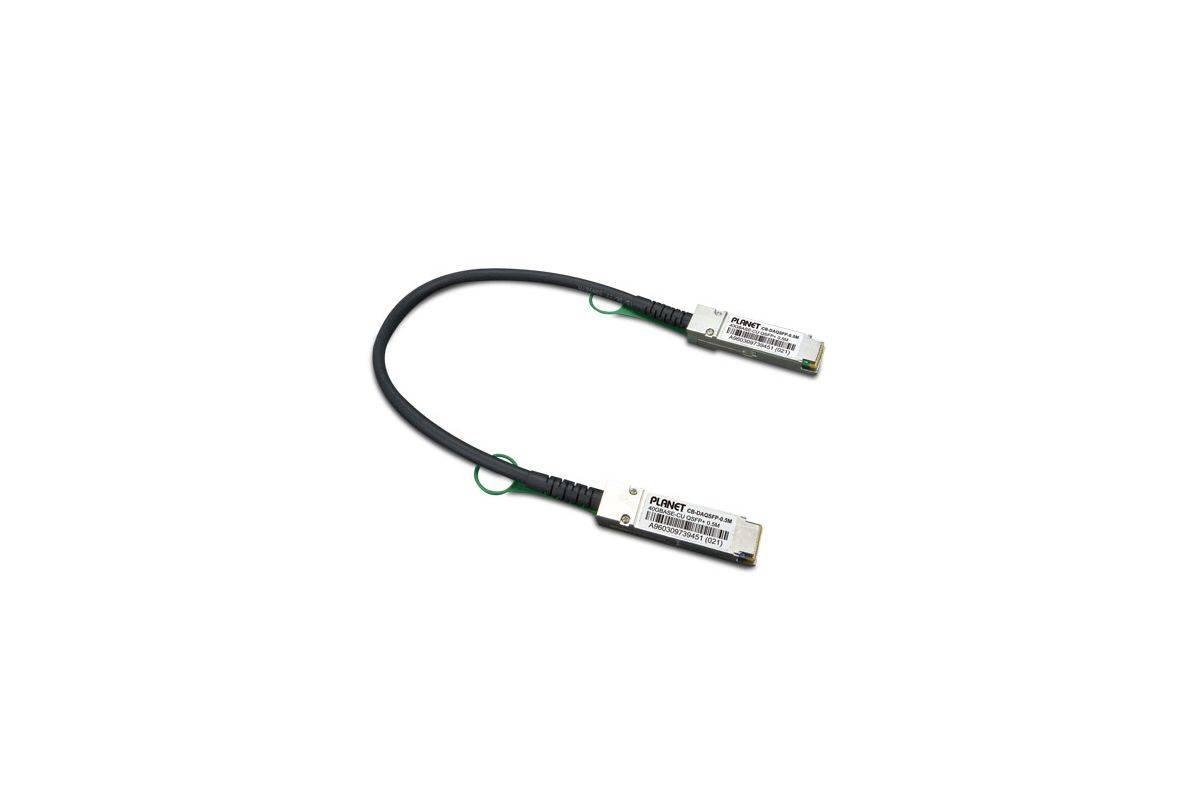 PLANET CB-DAQSFP-0.5 InfiniBand- en glasvezelkabel 0,5 m QSFP+ Zwart-0