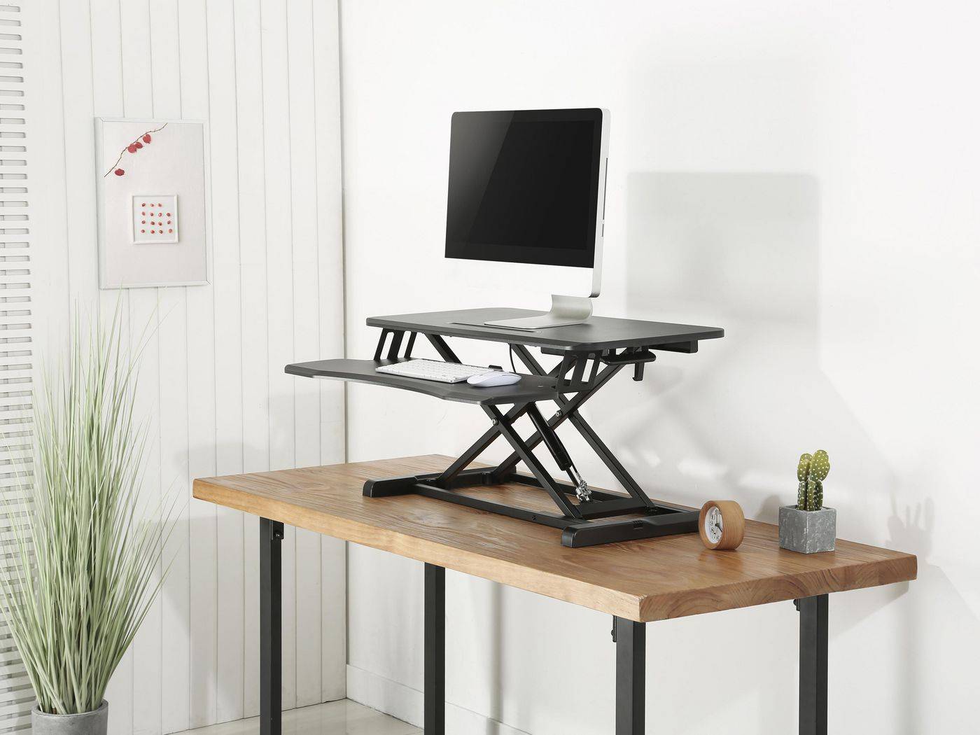 Equip ERGO monitortafel met zit-sta bankverhoger zwart 15kg-6