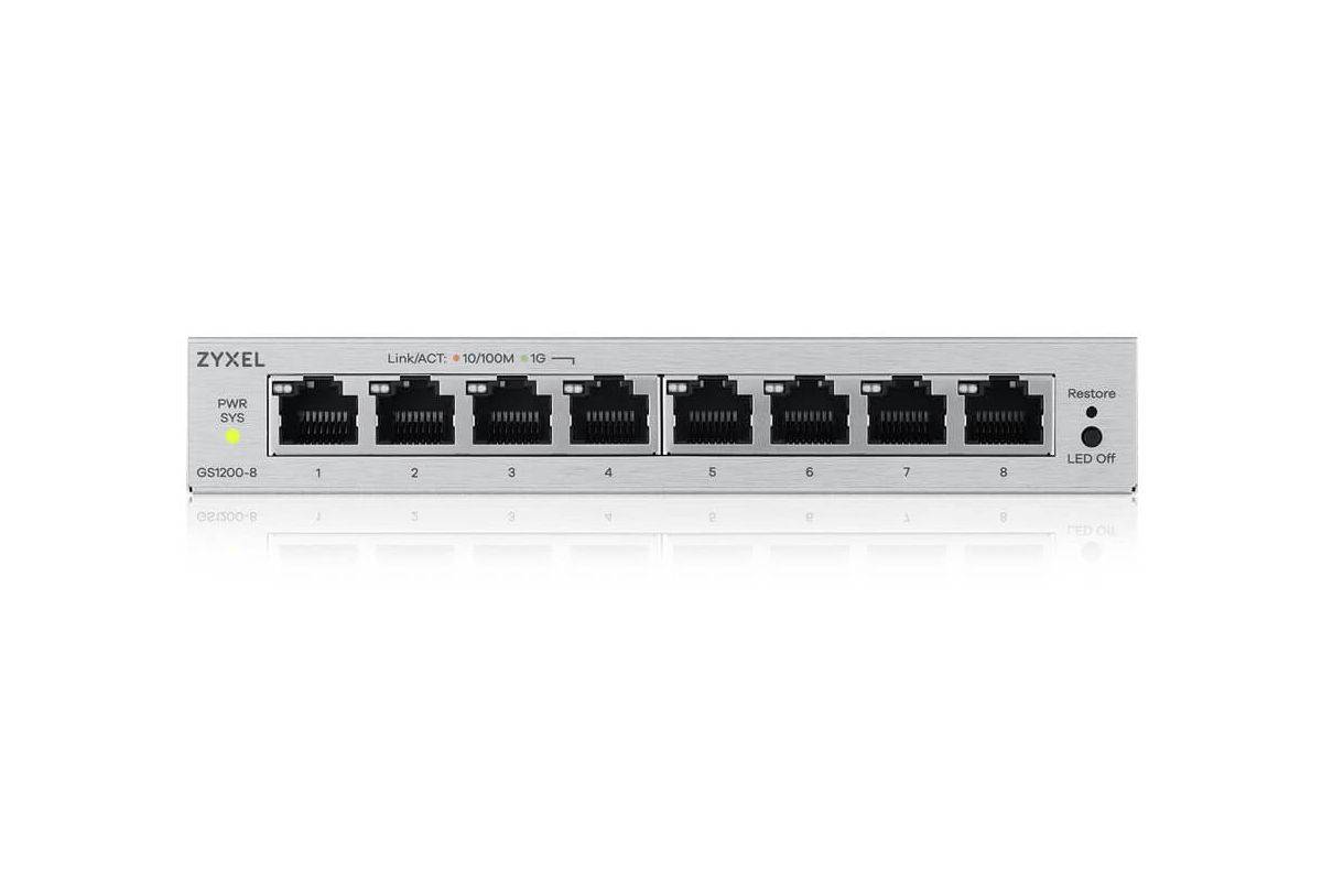 Zyxel GS1200-8V3 Managed L2 Gigabit Ethernet (10/100/1000) Desktop Grijs-1