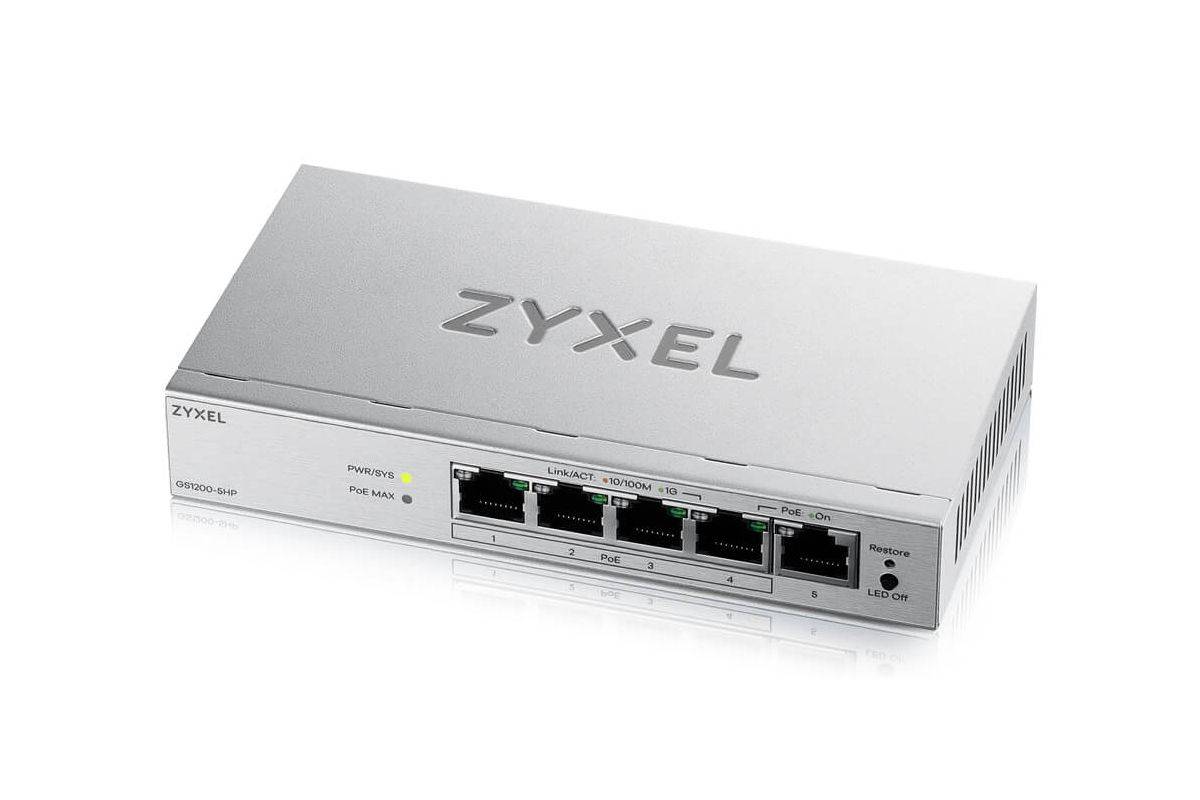 Zyxel GS1200-5HPV3 Managed L2 Gigabit Ethernet (10/100/1000) Power over Ethernet (PoE) Desktop Grijs-0