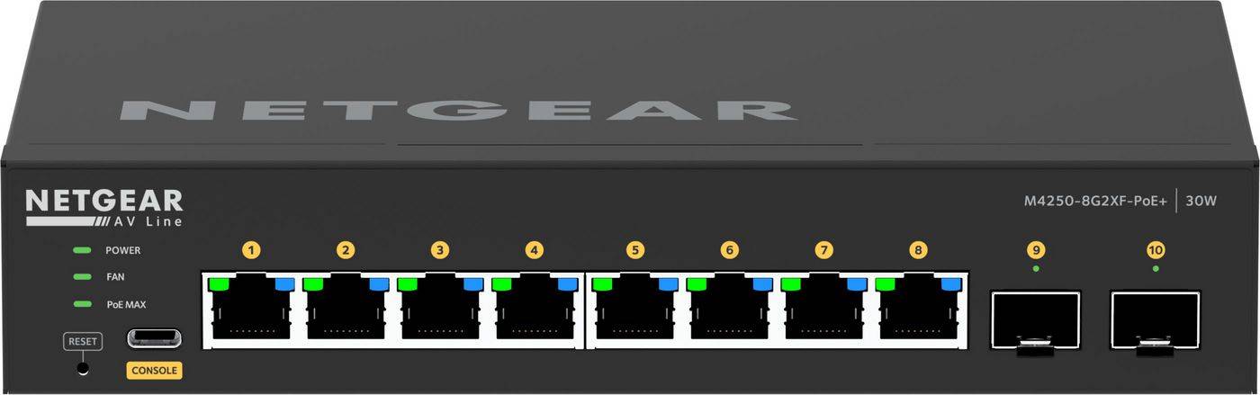 Symboolafbeelding voor Netgear 8x1G PoE+ 220W en 2xSFP+ Managed Switch