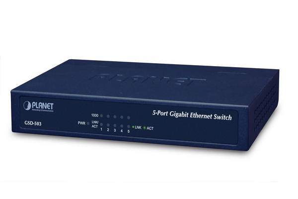 PLANET GSD-503 netwerkswitch Gigabit Ethernet (10/100/1000) blauw