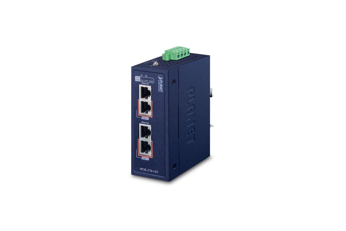 PLANET IPOE-270-12V netwerkswitch Power over Ethernet (PoE) blauw-0