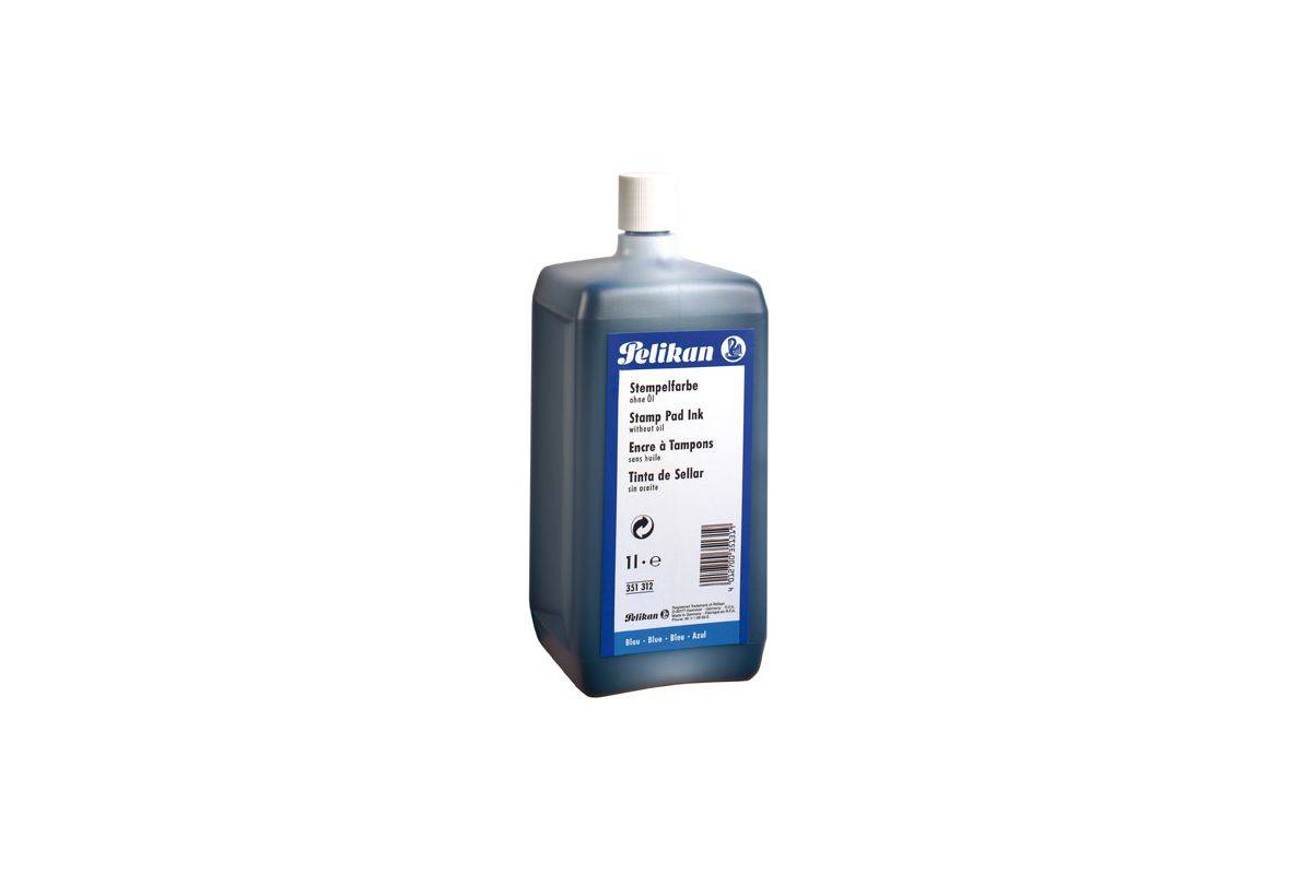 Pelikan olievrije stempelinkt, blauw, 1000 ml met schenktuit-0