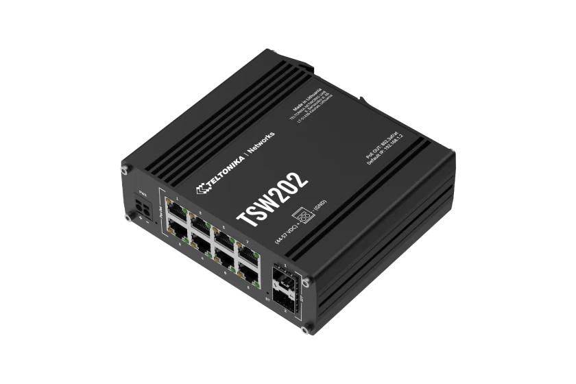 Teltonika Networks TSW202 MANAGED SWITCH: 8-poorts PoE+ switch met 2 SFP-poorten voor glasvezelcommunicatie.-1