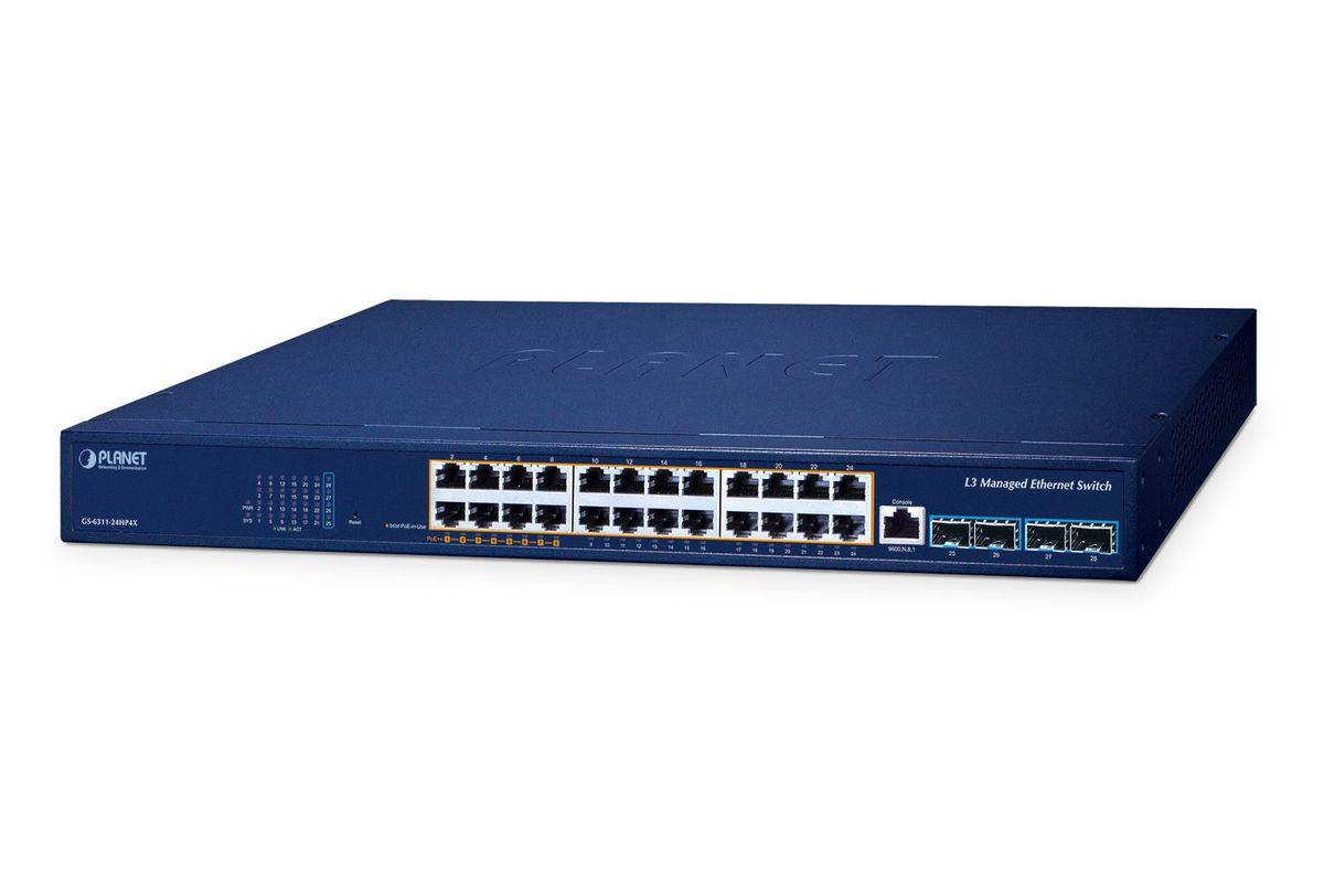 PLANET GS-6311-24HP4X netwerkswitch met beheerde L3 Gigabit Ethernet (10/100/1000) en Power over Ethernet (PoE).-0