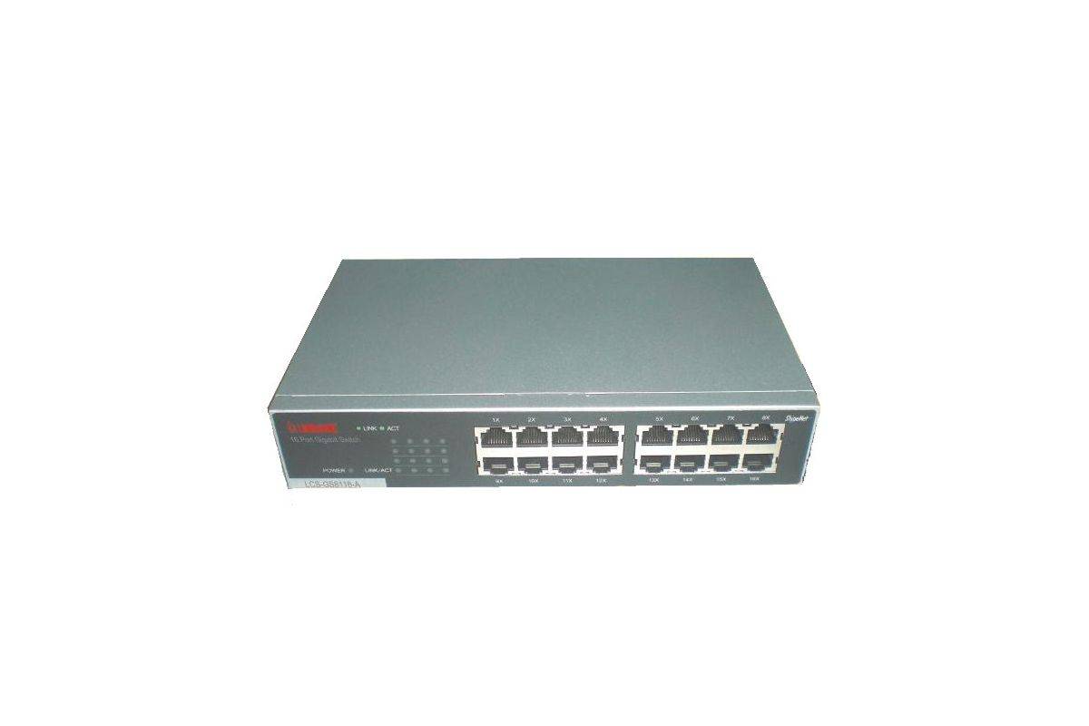 Longshine LCS-GS8116-B netwerkswitch, onbeheerd Gigabit Ethernet (10/100/1000), grijs-0