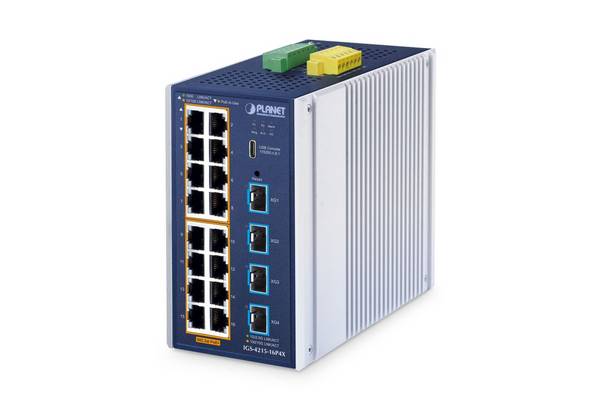 PLANET Industrial L2+ 16-poorts 10/100/1000T 802.3at PoE + 4-poorts 10G SFP+ Managed Ethernet-switch L2+ Gigabit Etherne
