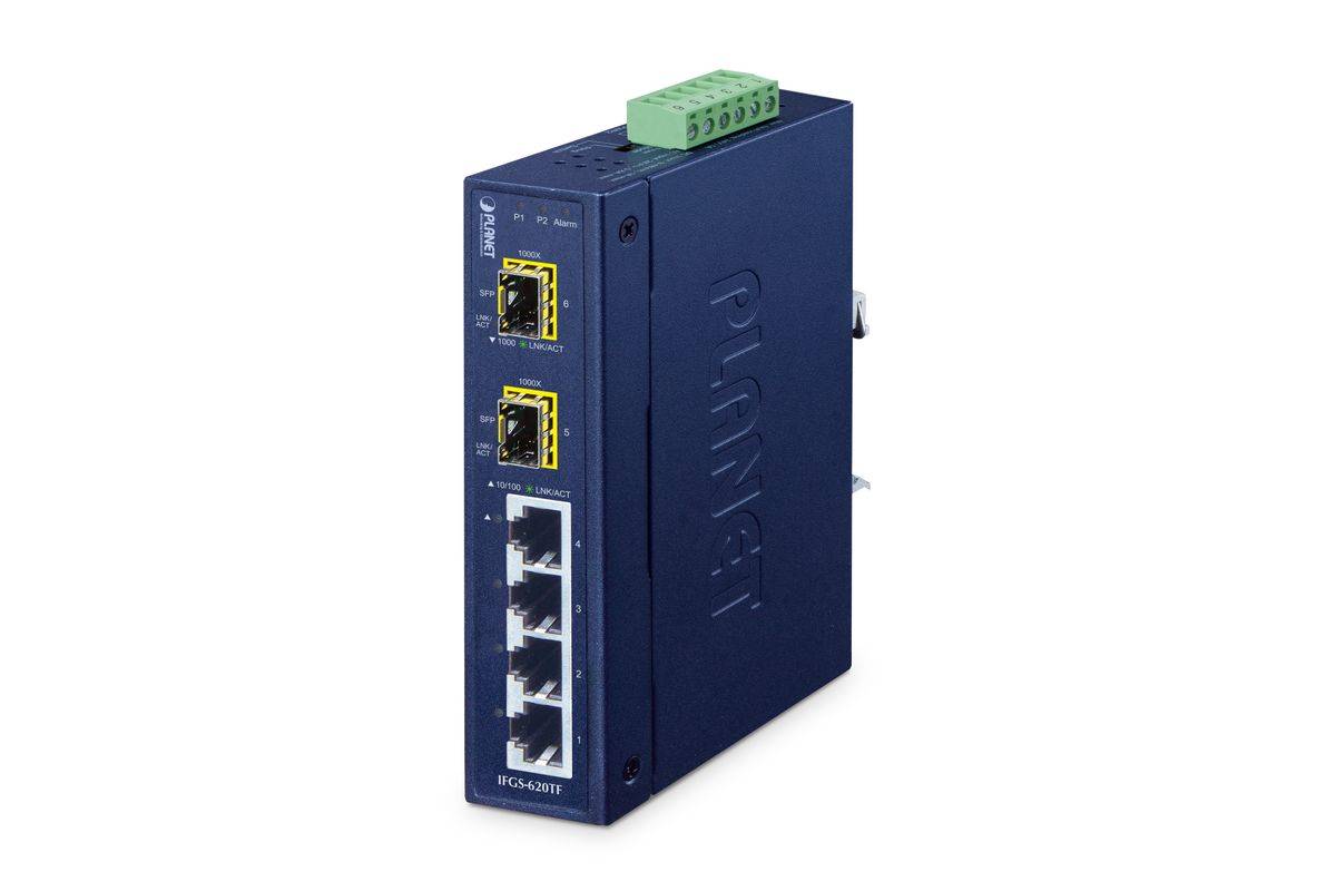 PLANET IFGS-620TF netwerkswitch, onbeheerd Fast Ethernet (10/100), blauw-0