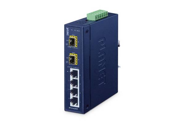 PLANET IFGS-620TF netwerkswitch, onbeheerd Fast Ethernet (10/100), blauw