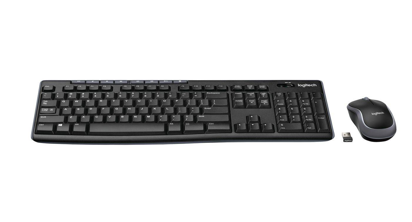 Logitech 920-004535 Set met toetsenbord en muis Radiografisch Spatwaterdicht, Hotkey-functie, Geluidsarme toetsen, Geïnt-1
