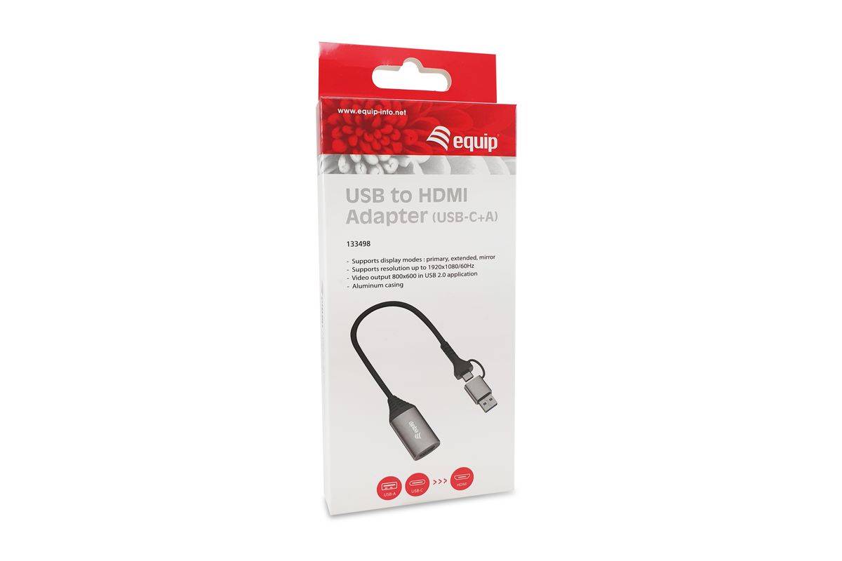 Equip 133498 USB grafische adapter 1920 x 1080 pixels Grijs-1