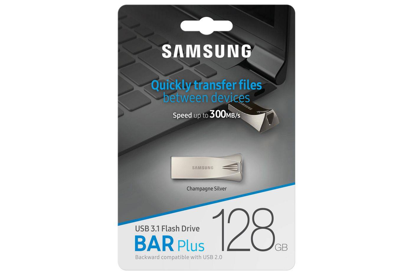Symboolafbeelding voor Samsung BAR Plus USB-stick 128 GB Zilver MUF-128BE3/EU USB-A 3.2 Gen 2