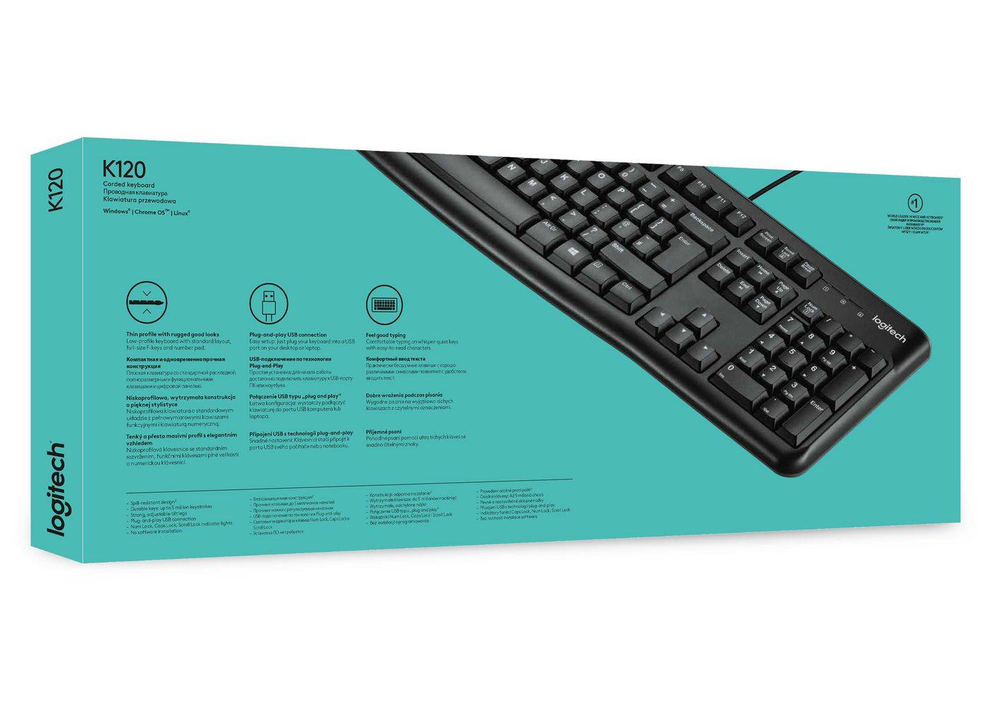 Logitech Keyboard K120 for Business toetsenbord Kantoor USB QWERTY US International Zwart-4