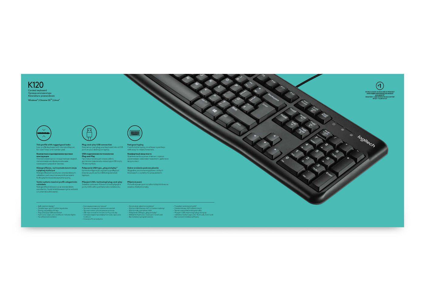 Symboolafbeelding voor Logitech Keyboard K120 for Business toetsenbord Kantoor USB QWERTY US International Zwart