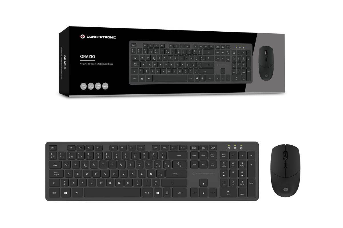 Conceptronic draadloos toetsenbord- en muisset, Spaanse lay-out-2