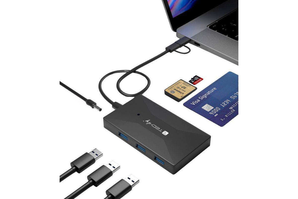 Techly IUSB-CARD-AC582 geheugenkaartlezer USB 3.2 Gen 1 (3.1 Gen 1) Type-A/Type-C Zwart-0