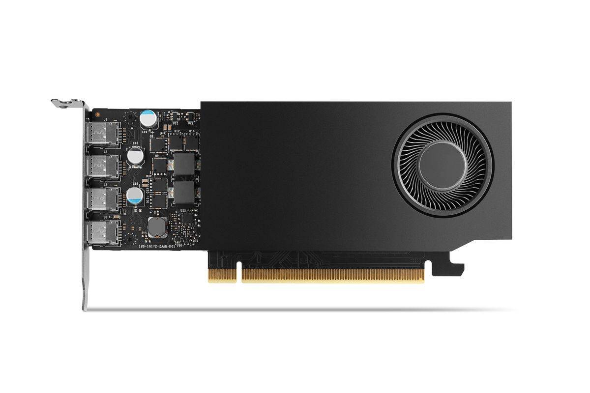 PNY NVIDIA A1000 8GB GDDR6 128-BIT, LOW PROFILE, PCIE 4.0 X8, SINGLE SLOT, 4 X MINI DISPLAYPORT 1.4A, 50W, LP BRACKET, S-1