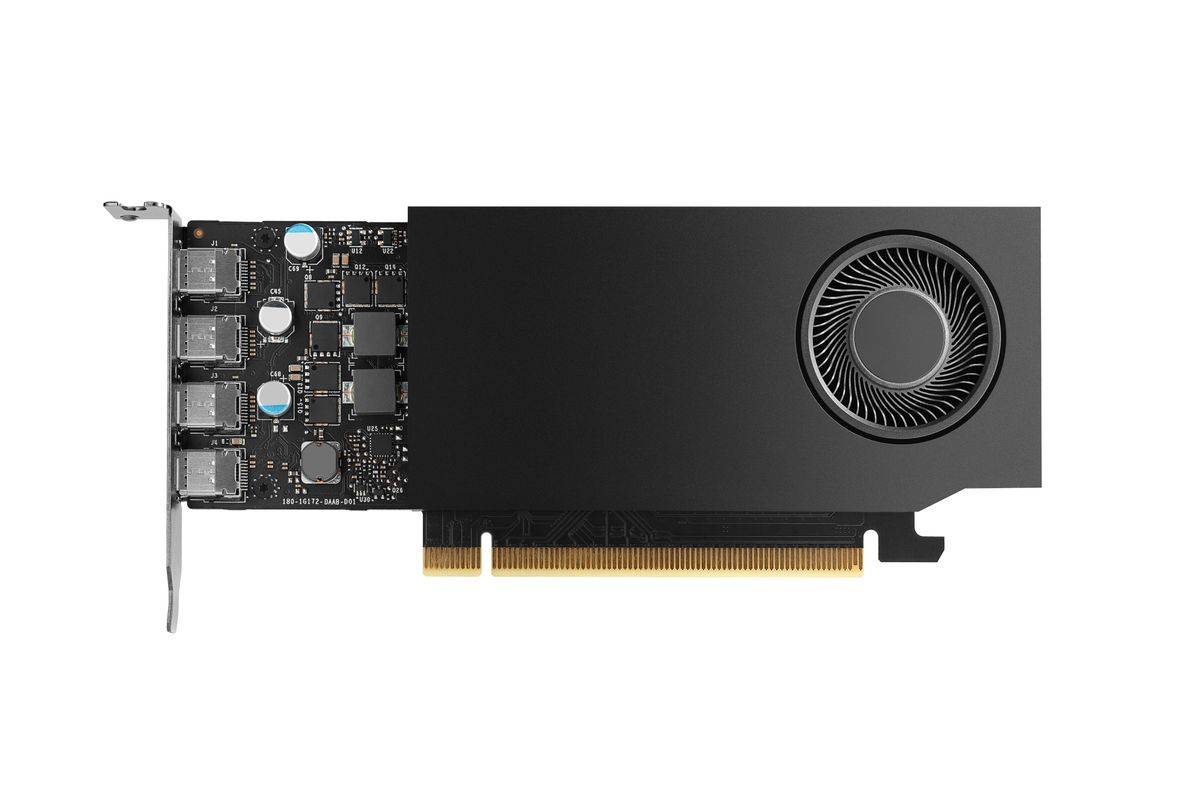 PNY NVIDIA A1000 8GB GDDR6 128-BIT, LOW PROFILE, PCIE 4.0 X8, SINGLE SLOT, 4 X MINI DISPLAYPORT 1.4A, 50W, LP BRACKET, S-2