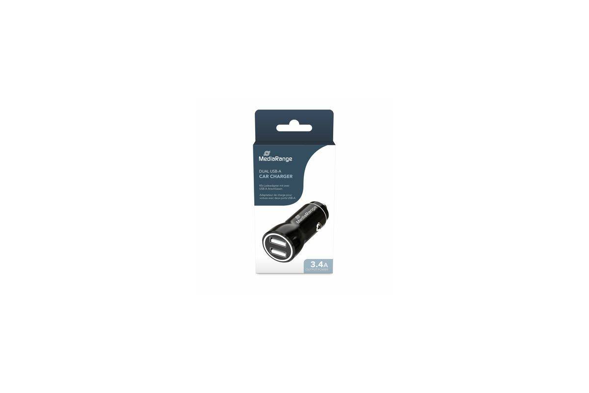 MediaRange MRMA103-03 oplader voor mobiele apparaten, universeel, zwart, DC, auto-1