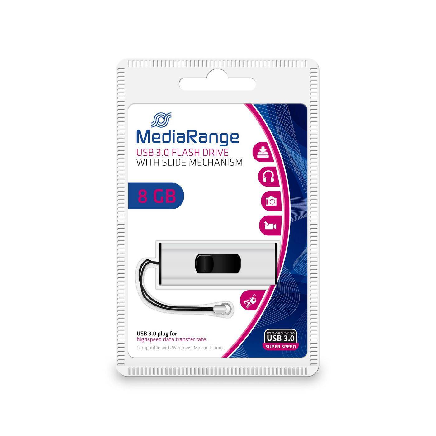 MediaRange USB-stick USB 3.0 SuperSpeed 8GB-9