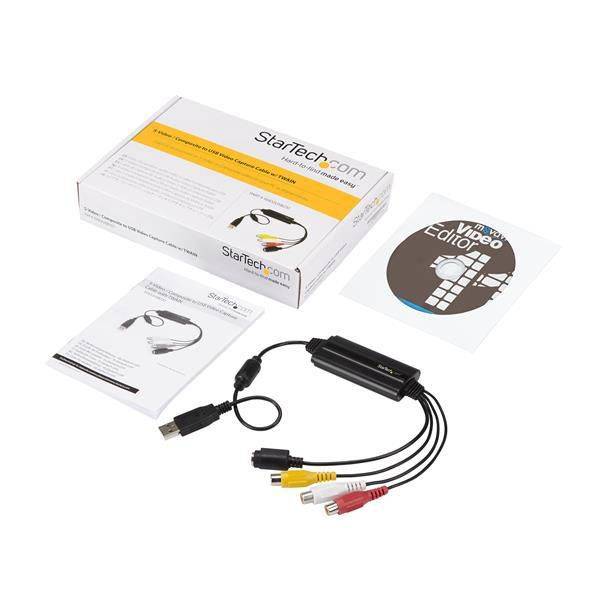 Symboolafbeelding voor StarTech.com USB-videocapture-adapterkabel - S-Video/composiet naar USB 2.0 SD-videocapturekabel - TWAIN-ondersteuning -