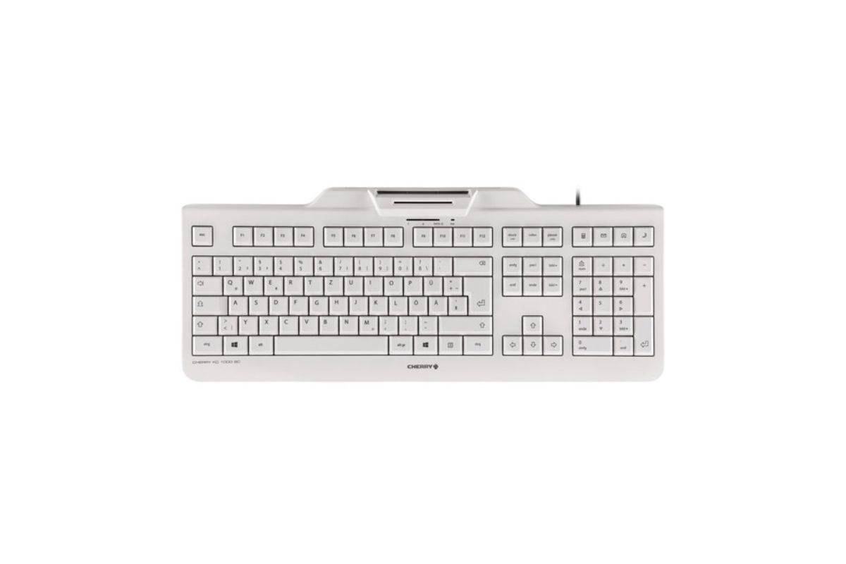 CHERRY TAS KC 1000 SC Smartcard met snoer, CH-layout, wit/grijs-0
