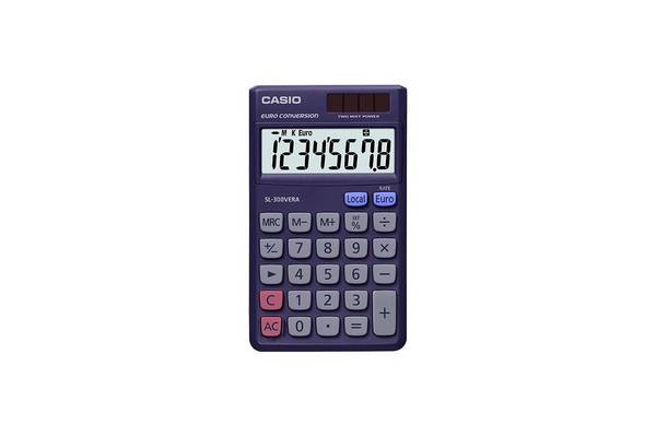 Casio SL-300VERA rekenmachine zakrekenmachine met display paars