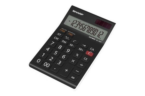 Sharp desktop rekenmachine display EL-124 TWH Zonne-energie/Batterij