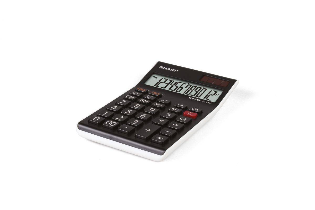 Sharp desktop rekenmachine display EL-124 TWH Zonne-energie/Batterij-1