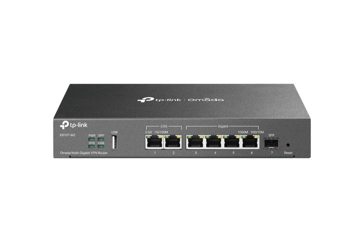 TP-Link Omada ER707-M2 bedrade router 2.5 Gigabit Ethernet, Fast Ethernet, Gigabit Ethernet Zwart-0