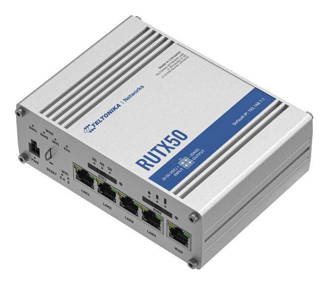 Teltonika Networks RUTX50 Industriële 5G Mobiele Voeding voor het VK-1