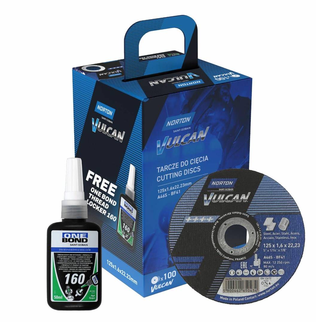 NORTON Vulcan Snijdisk 125x1,6x22,23 mm voor Staal 100szt-0