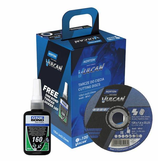 NORTON Vulcan Snijdisk 125x1,6x22,23 mm voor Staal 100szt