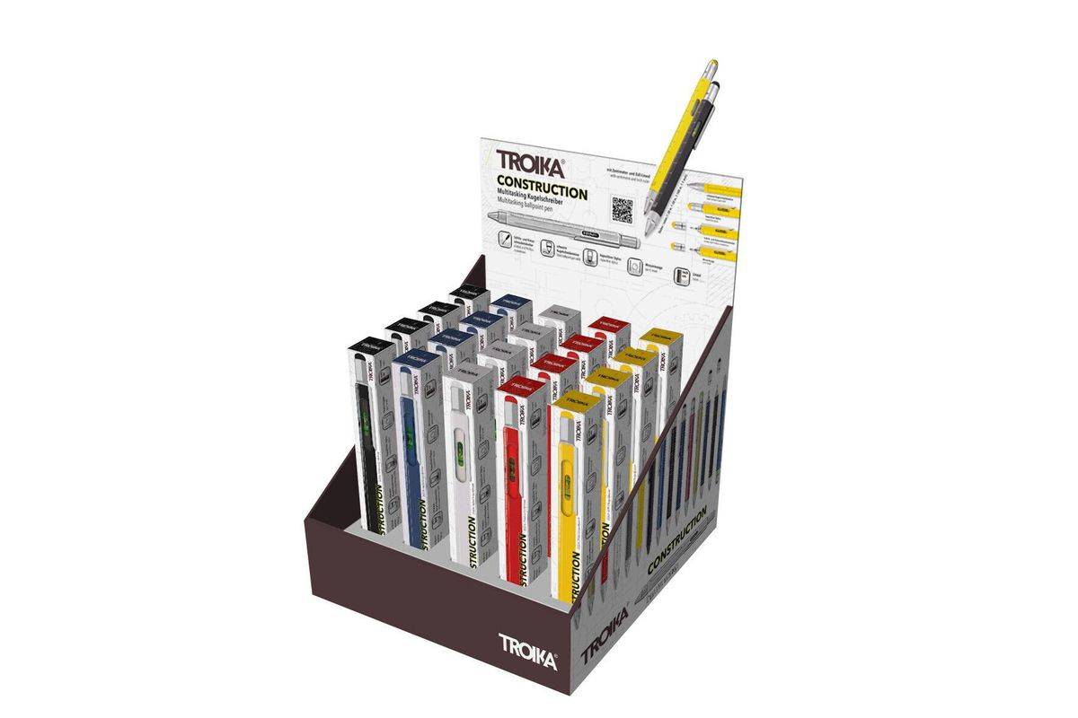 TROIKA CD135 balpen Diverse kleuren Intrekbare balpen met lijmbevestiging 20 stuk(s)-0