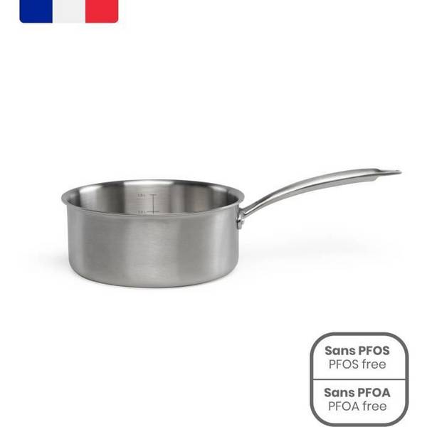 LIVOO MEP160 18 cm Brigade RVS Steelpan - Drievoudig RVS - Geschikt voor Alle Fornuizen, Inclusief Inductie - Gemaakt in